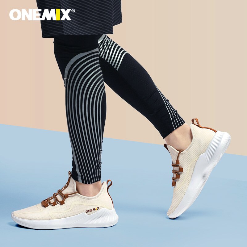 Onemix Men's Running Shoes Comfortable Lightweight Sneakers Mesh Damping Sports Outdoor Tennis Shoes Anti-skid Jogging Shoes