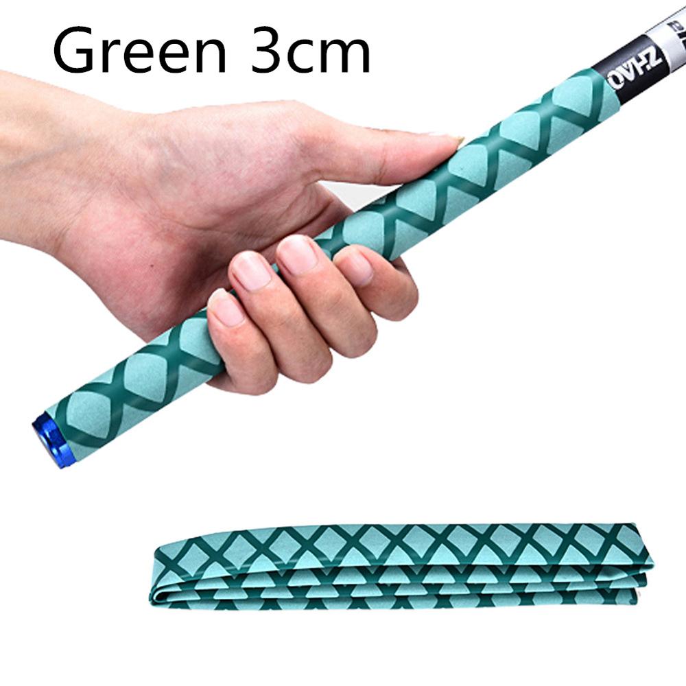 1m Angelrute wickeln Anti Unterhose Statische Griff Hülse Nicht-Unterhose Schrumpf wickeln Schläuche Isolierung Wasserdichte Schläger griff Griff: Grün 3 cm