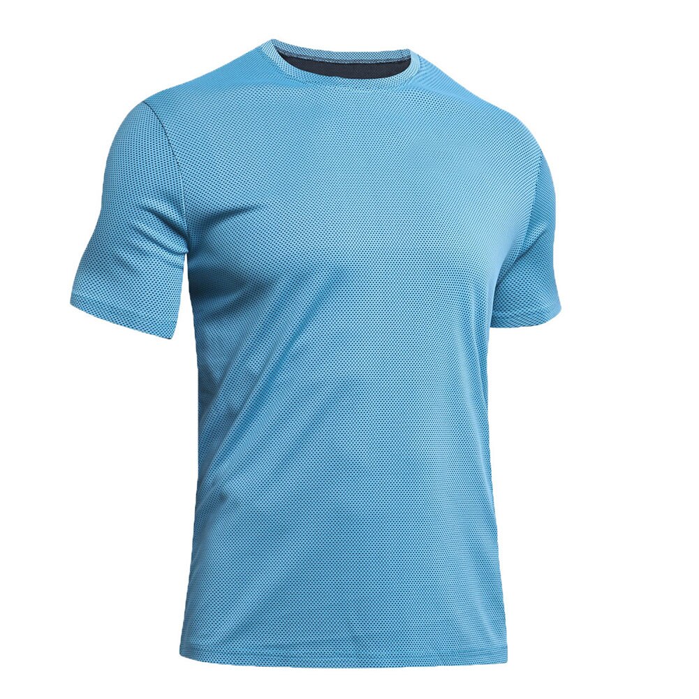 Camisetas deportivas de malla delgada transpirables de secado rápido para hombre para verano al aire libre DOG88: Azul / M