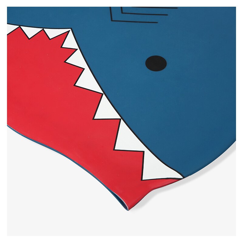 Cartoon Shark Swimming Cap Waterproof Protect Ears Boys and Girls Swim Equipment Children Silicone Kids Swimming Pool Hat