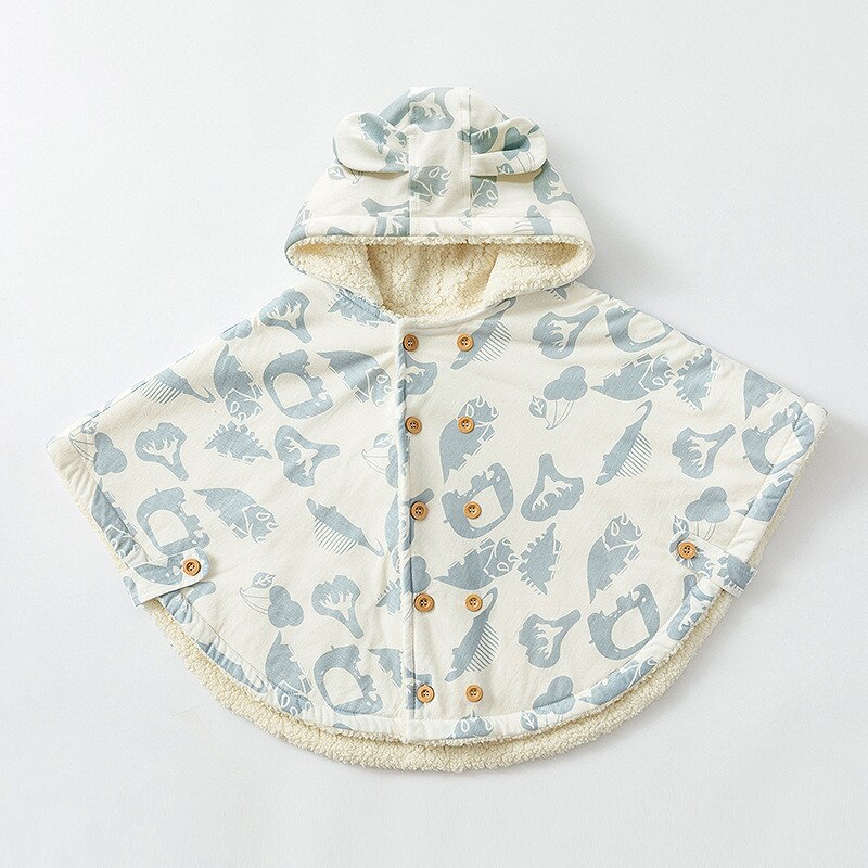 Kinderen Herfst En Winter Baby Mantel Mantel Out Plus Fluwelen Dikke Sjaal 0-4T Jongens Meisjes Kleding Baby lam Wol Winter Kleding: Sky Blue / 0-24M