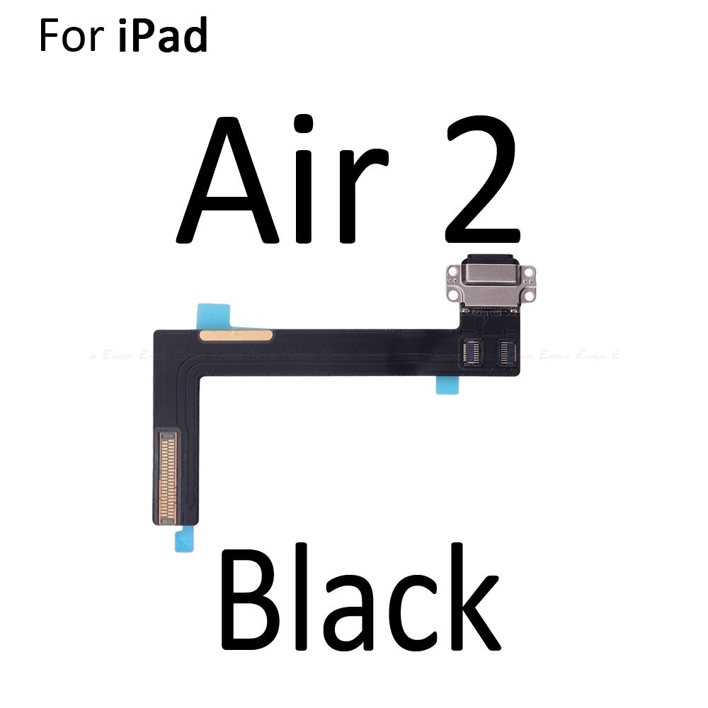 Usb Lader Connector Poort Plug Flex Kabel Voor Ipad 4 Lucht 2 3 Power Opladen Dock Port Flex Reparatie onderdelen: For iPad Air 2 Black