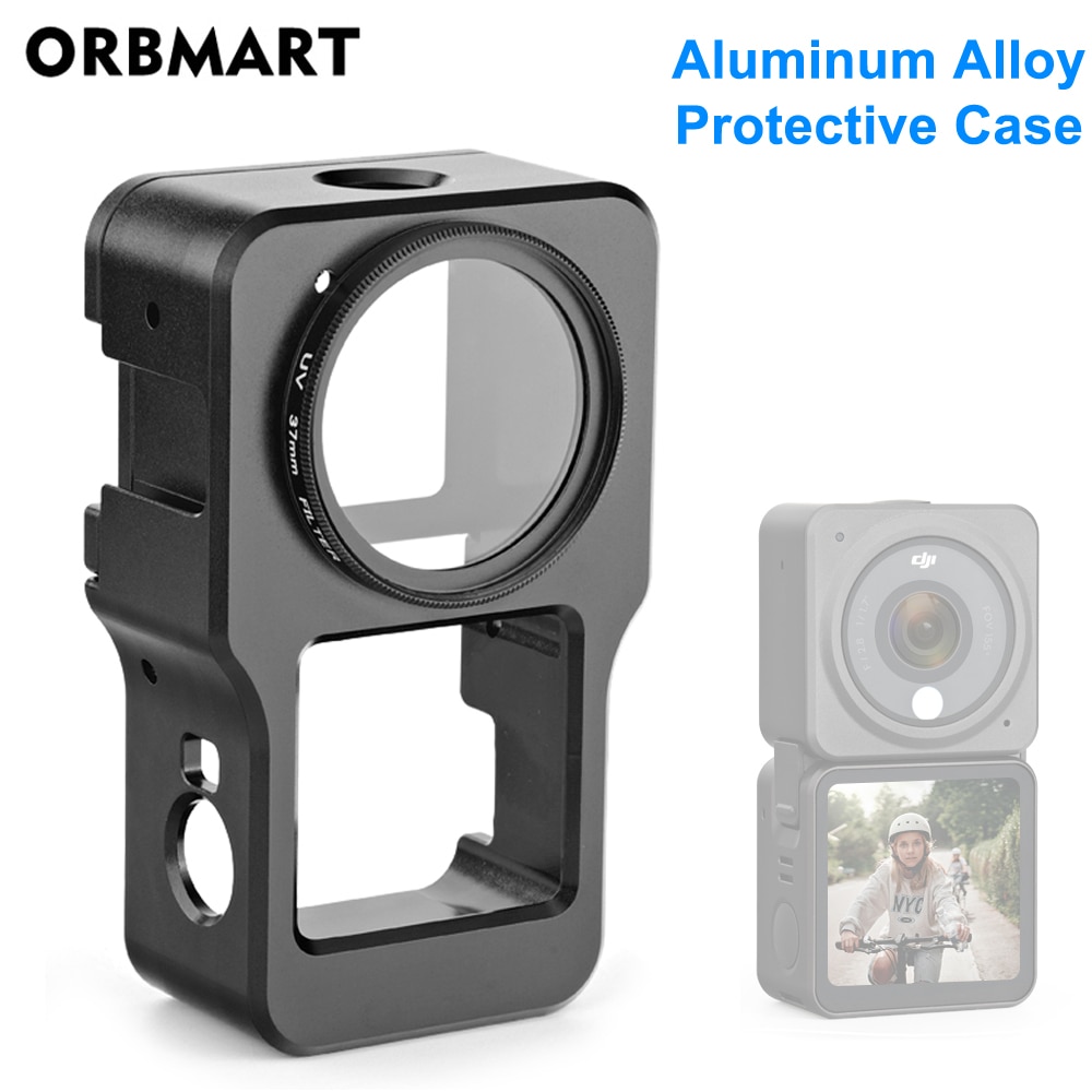 Aluminium Legierung Schutzhülle für DJI Aktion 2 Metall fallen Rahmen KäFeige + UV Objektiv Filter für DJI Osmo Aktion 2 kamera Zubehör