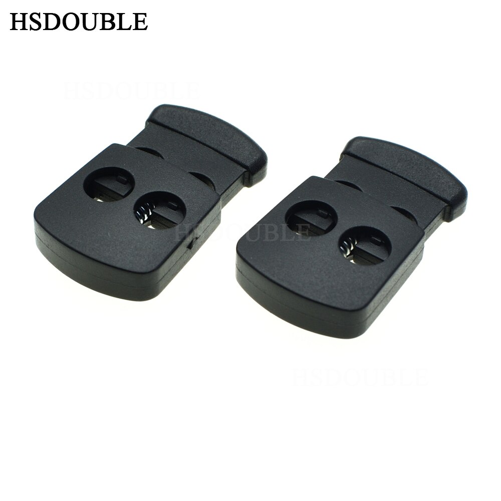 2 Holes Cord Lock Toggle Stopper Plastic Toggle Clip Black 30mm*17.65mm*5.28mm
