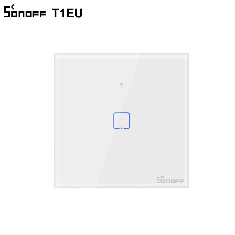 SONOFF T1EU Wifi Smart Switch Touch Screen Remote ON/OFF 1/2/3 Gang 433Mhz RF/Voice/APP/Touch Control 86 Type Smart Home TX