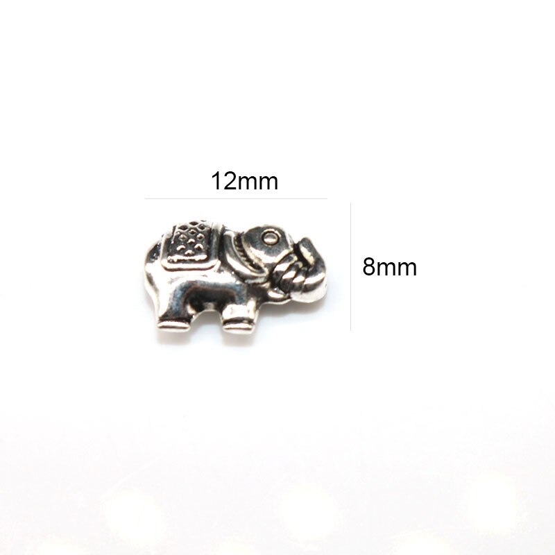 Elephant Spacer Beads Tibetan Silver plated Beads Handmade for Charm Jewelry Making Metal Beads 12mm 20pcs