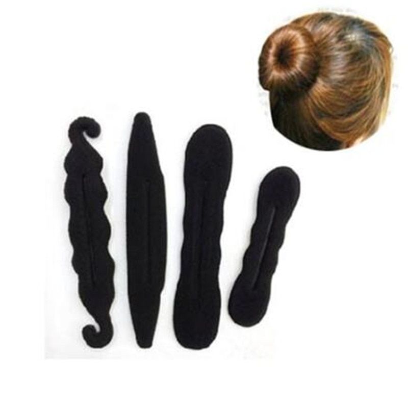 4 stk / sæt hår styling magisk svamp klip skum bolle curler frisure twist maker værktøj styling hår tilbehør