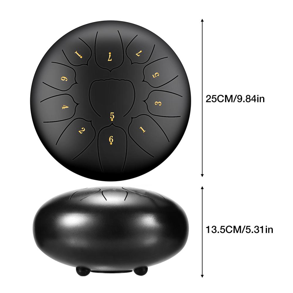 10 tuuman mini rumpu 11 sävy teräs kieli rumpu handpan väline pehmustettu rumpu pussi ja pari mallets soittimia
