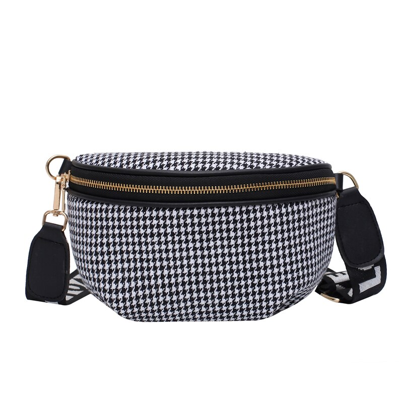 Frauen Gestreifte Taille Tasche fanny Pack PU Leder Schulter Crossbody Brust Taschen Weibliche Gürtel Tasche Banane Hüfte geldbörse: Schwarz Taille Tasche