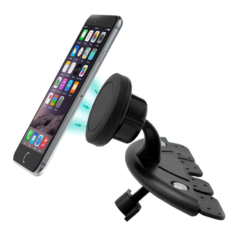 Soporte magnético para teléfono de coche 360, ranura universal para reproductor de CD de coche para iPhone, tableta, GPS, soporte para teléfono inteligente móvil