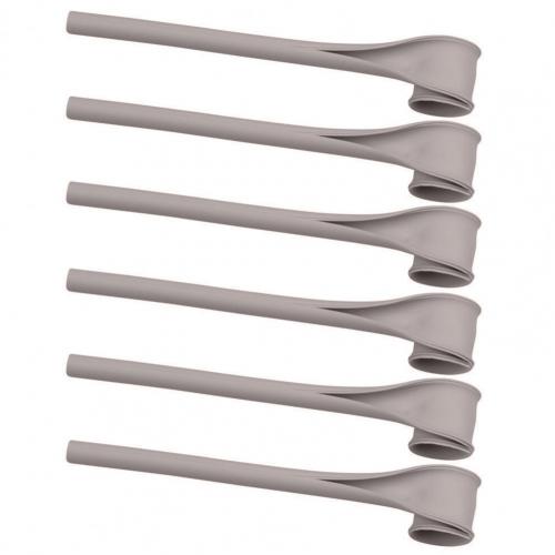 6Pcs Drinking Straw Detachable Leak Proof Silicone Reusable Drinking BPA Free Snap Openable Straws Eco-friendly Food Grade: Grey