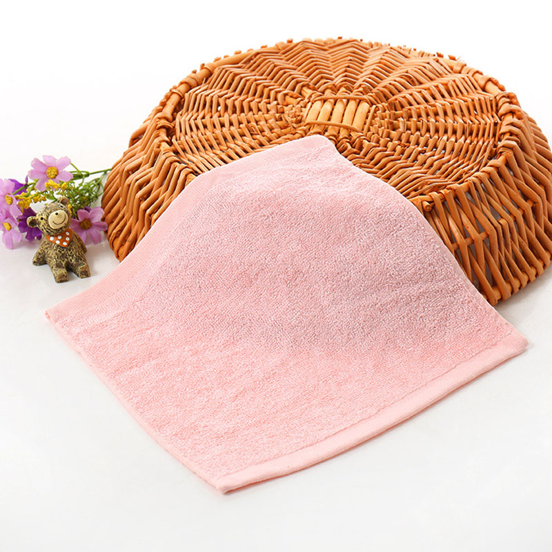 2pcs Kindergarten Kids Children Solid Color Skin-friendly Handkerchiefs Bamboo Fiber Wash Face Hand Towel FS0587