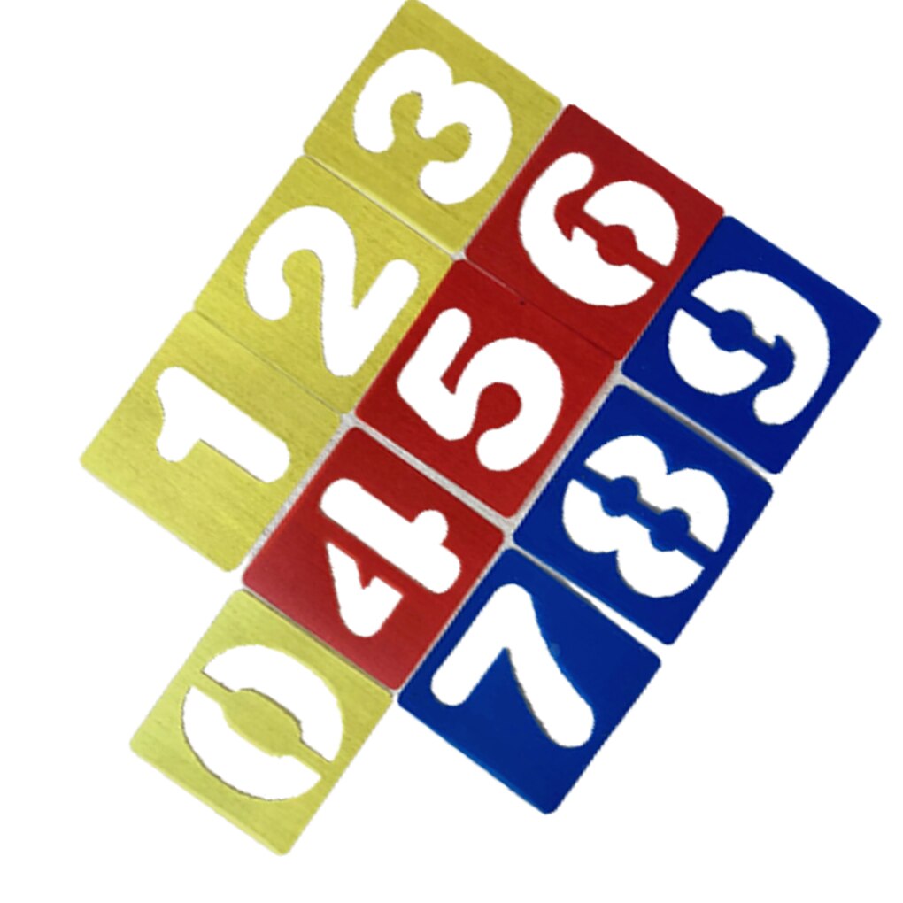 10-piece Stencils for Painting Plastic Alphabet and Number Template Children Learning Supplies DIY Crafts Artwork