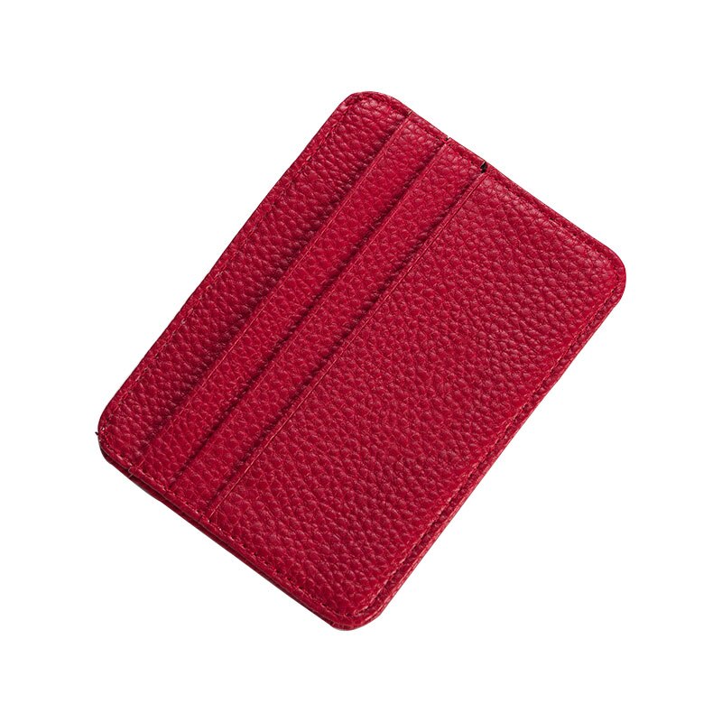 Leather Card Case Men Thin Card Wallet ID Credit Cards Holder Organizer Minimalist Wallet