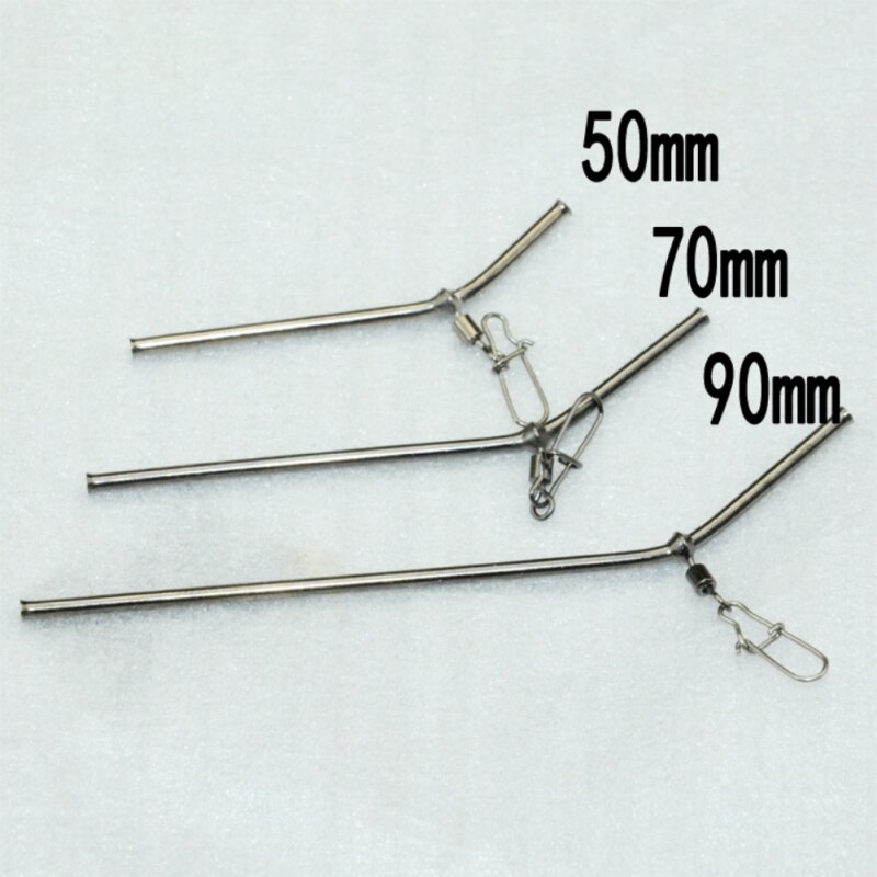 5 stk . 50mm/70mm/90mm små messingrør fiskebalancestik fiskegrej anti-tangle bomme havfiskeri tilbehør