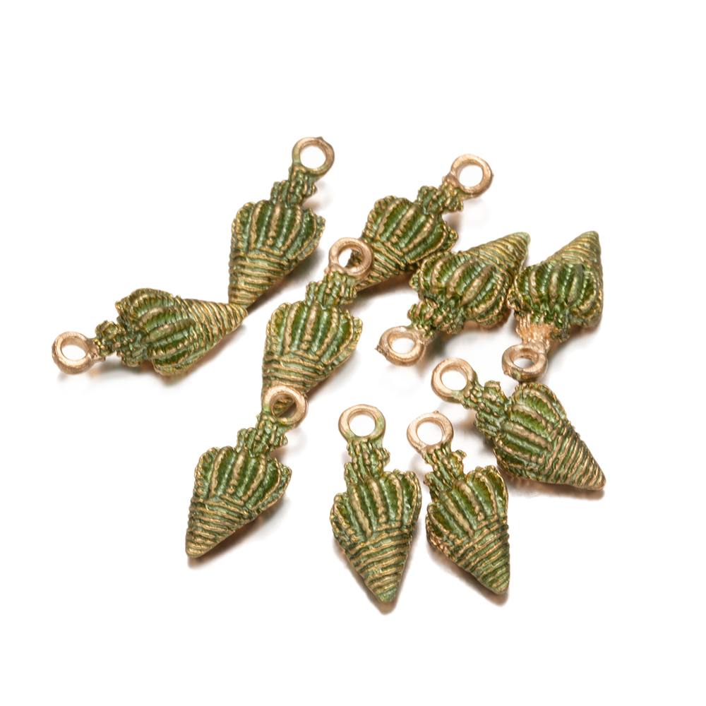 10Pcs/Lot Ocean Starfish Conch Seashell Enamel Charms Pendants For DIY Jewelry Making Birthday Wedding Party Favor: green