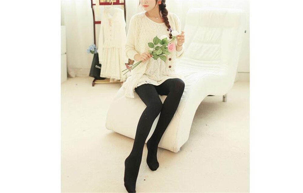 Jacquard Panty Vrouwen Solid Panty Vrouwelijke Stretchy Panty Kousen B677: black