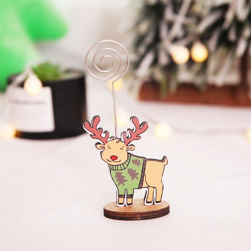 1pc Kawaii Karikatur Weihnachten Karte Halfter Santa Schneemann Elch Pinguin Memo Clip Hinweis Halfter Schule Büro Liefert Schreibtisch Dekoration: C