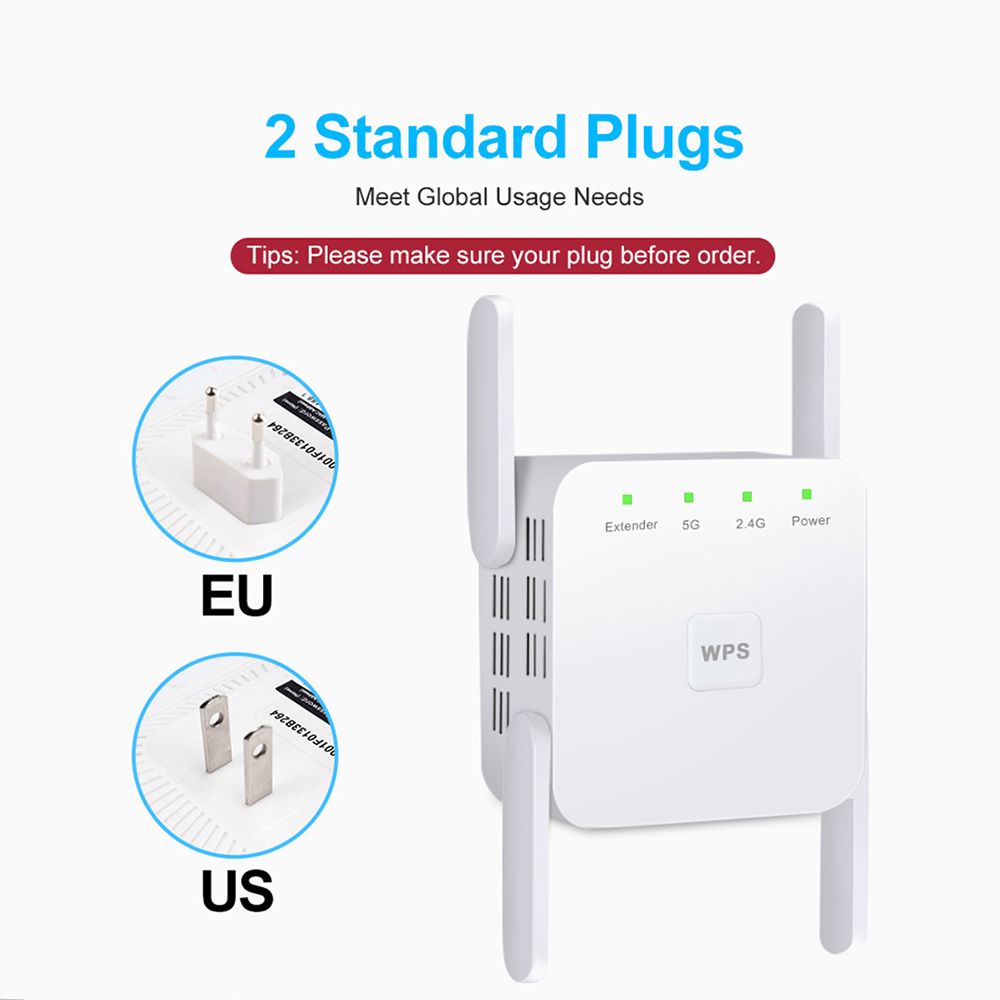 1200Mbps Wifi Amplifier 5G Wireless WiFi Repeater Signal Wifi Extender Network Wi fi Booster 5 Ghz Long Range Wi-fi Repeater