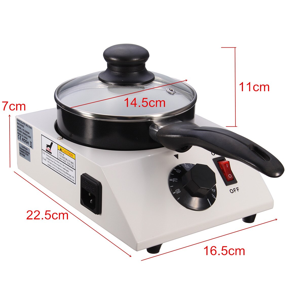 40W Mini Electric Chocolate Cheese Melting Machine Ceramic Non-Stick Pot Tempering Cylinder Melter Pan With Single Pan Ceramic