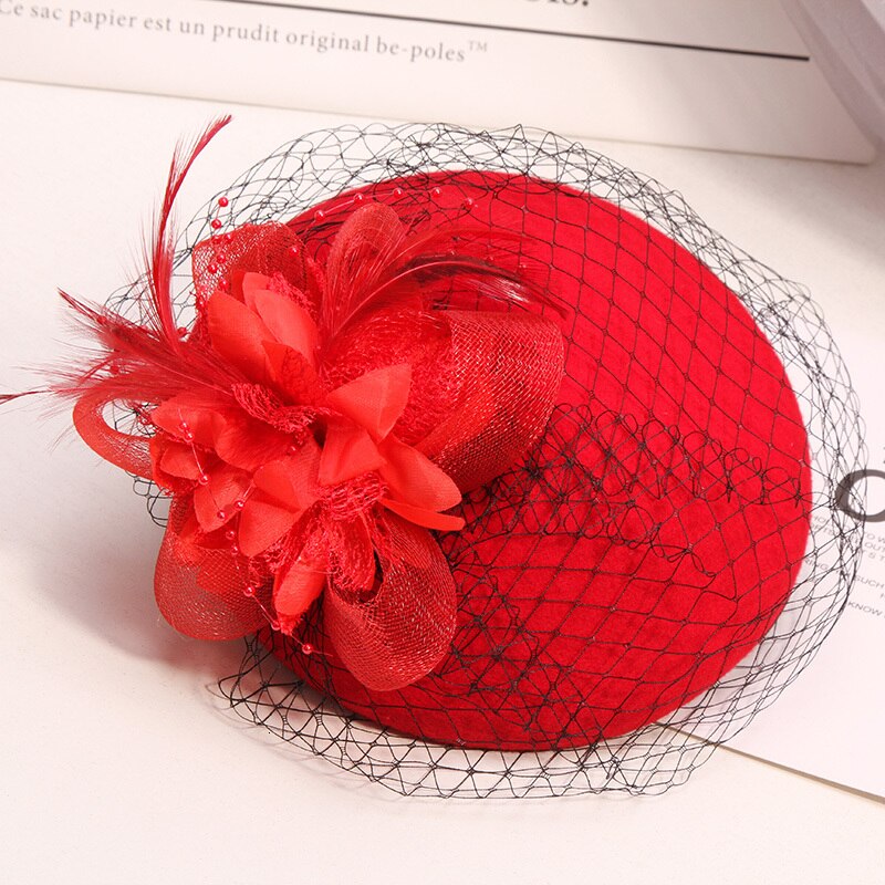 Bride Wedding Fascinator Lady Cocktail Headwear Wo... – Grandado Bride Wedding Fascinator Lady Cocktail Headwear Wo... – Grandado