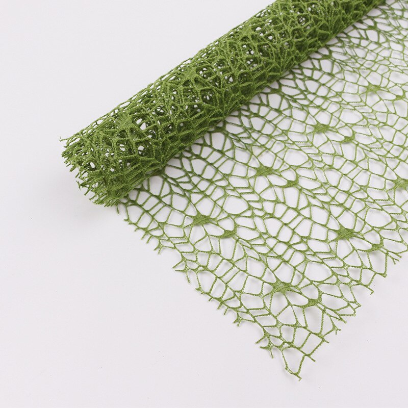 2Sheet 50*66cm Jacquard Wild Goose Net Flower Wrapped Yarn DIY Craft Party Valentine's Day Rose Bouquet Wrapping Mesh Gauze: Green