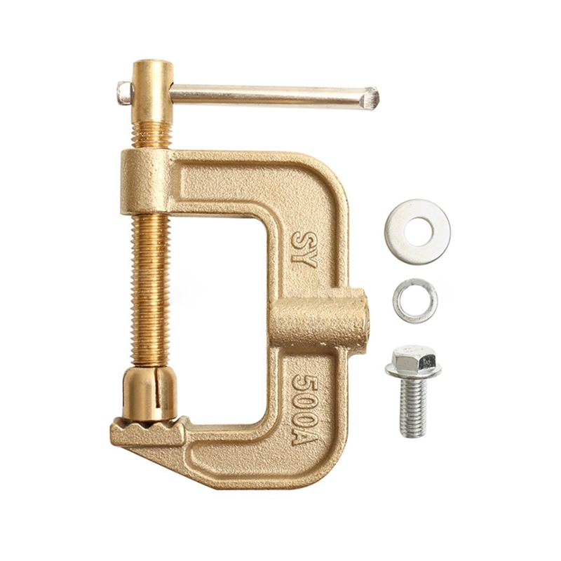 500A Brass Material Classical G Shape Ground Welding Earth Clamp Brass Welding Clamp for Welding Machine M21 23