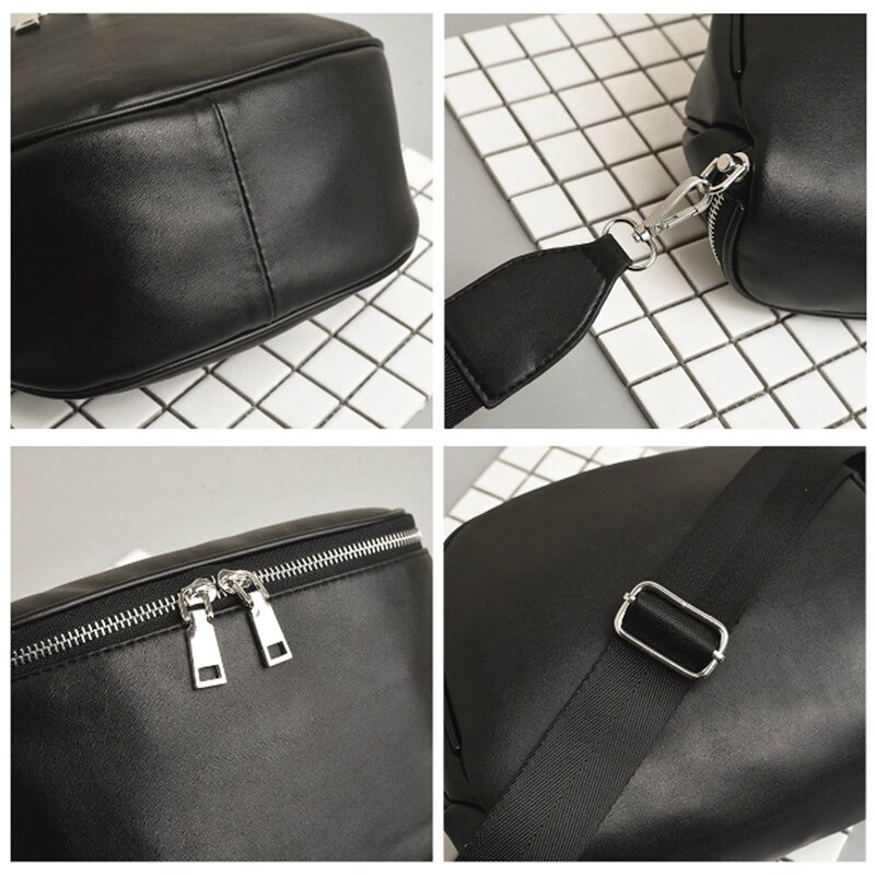 Crowdale pure color dames leren schoudertas met schelpen, crossbody tas voor dames