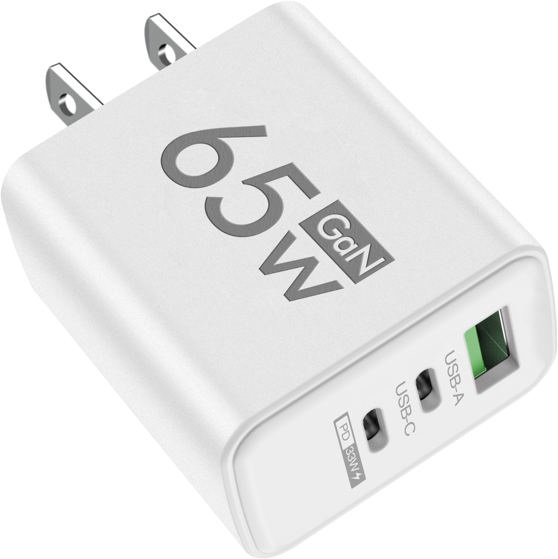 Totaal 65W GaN USB-oplader 3 poorten Snel opladen Type C Telefoonoplader Adapter Snelle wandoplader voor iPhone Samsung Xiaomi Huawei: eu