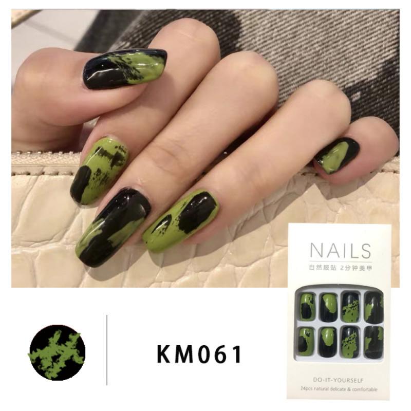 24 sztuk/zestaw biały wzór chmurki projekt sztuczne paznokcie różbyć winnym niebo francuski sztylet pełna pokrywa sztuczne paznokcie klej DIY manicure narzędzia robić paznokci