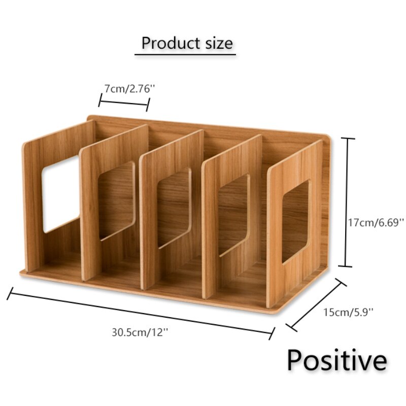 Wood DIY Desktop Magazines &amp; Books Storage Storage Shelves Book Display Shelf StandHolder Mesh Desk Organizer Bookshelf Bookend