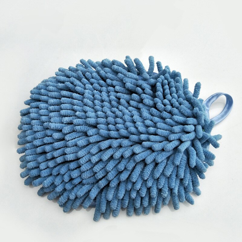 Guantes de lavado de coches Chenille, guantes de tortuga, malla con agujeros tipo sándwich con cordón, guantes para limpieza de coche, herramienta para lavado de coche: Azul