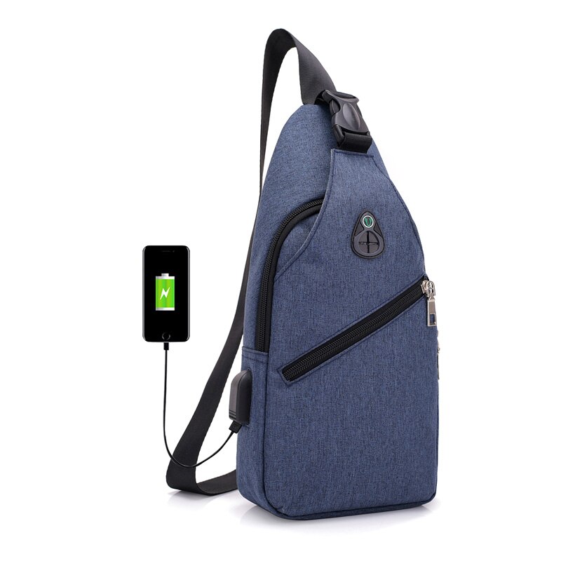 Mannen Tas Usb Interface Crossbody Tas Mannelijke Vrouwelijke Schoudertas Messenger Borst Tas Vrouwen Canvas Tas Handtas Reistas