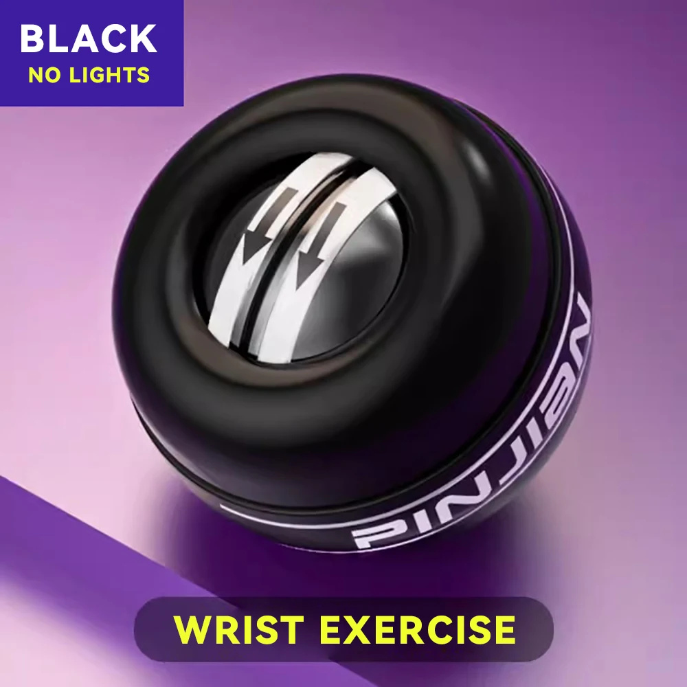Handgelenk Kreisel Ball Energie Trainer Ball Selbststartende Handgelenk Kraft Ball Gerät Unterarm Trainer Stärken Arme Finger Muskeln: Schwarz