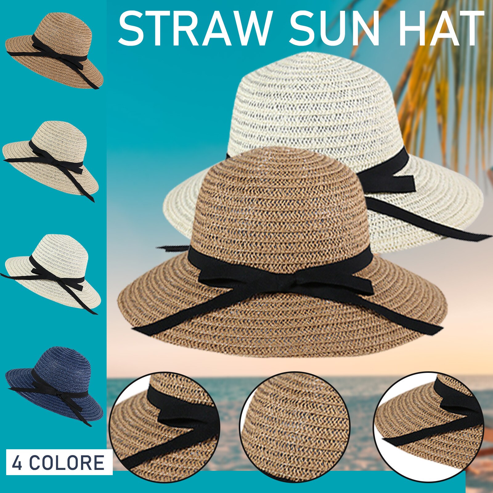 Gorros de playa plegables para mujer, sombrero de paja flexible, ala ancha, protección Uv, para viaje, playa, 25 #