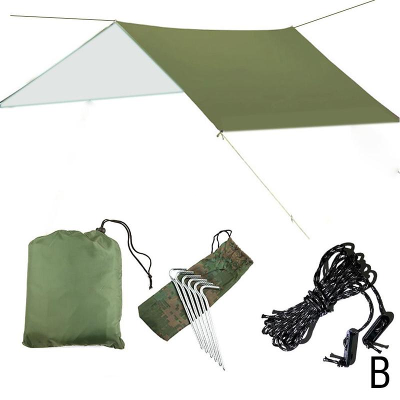 Tourist awning canopy tarpaulin tent shade ultralight garden canopy parasol outdoor camping hammock waterproof camouflage shelter: B