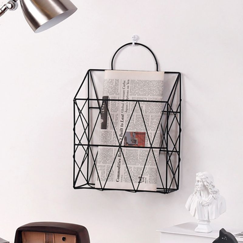 Nordisk stil magasin filbokhylle desktop hengende lagringshylle kontor hjem