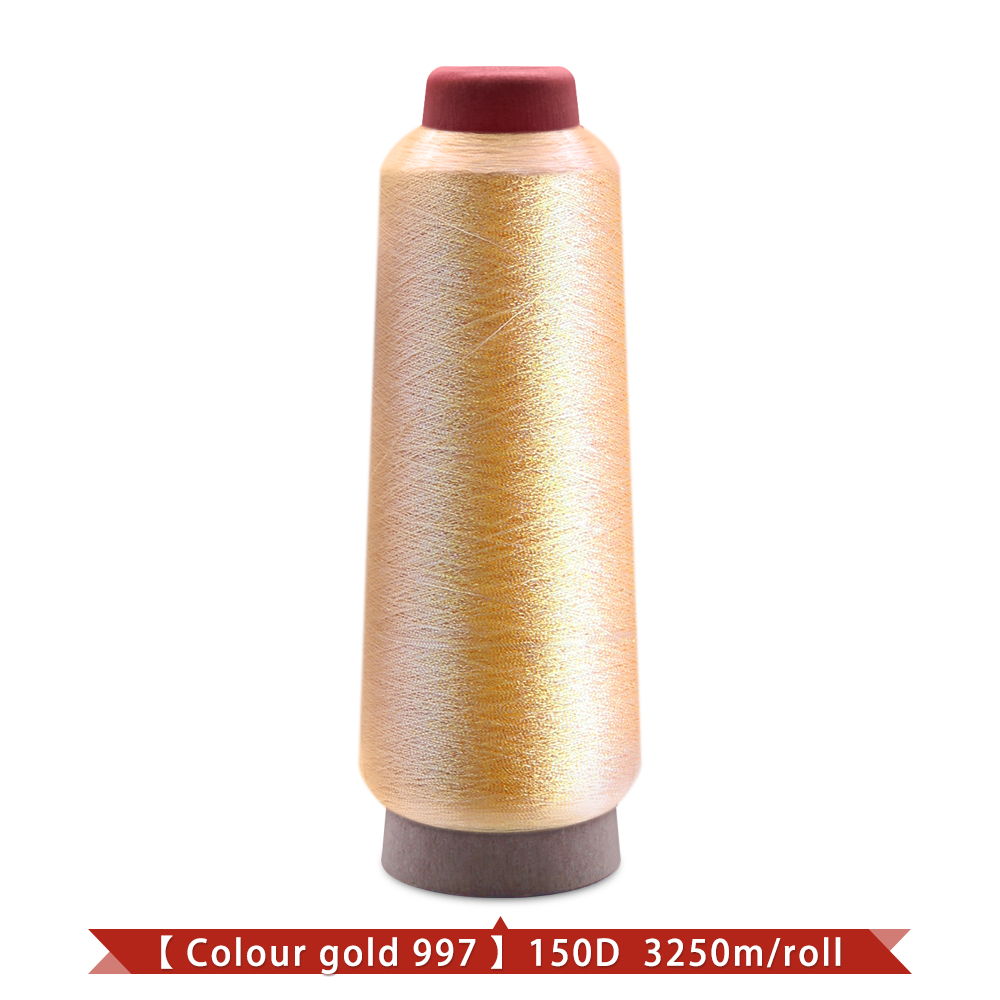 3200M/Roll DMC Metallic Embroidery Crochet Knitting Yarn Cross Stitch Metallic Yarn Threads Sewing accessory diy: Light Orange