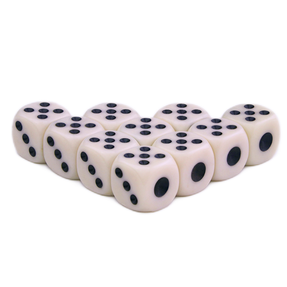 D6 jeu petits dés 14mm 10 pièces accessoires de points Standard pour jeu de société, jeu de table: Marron