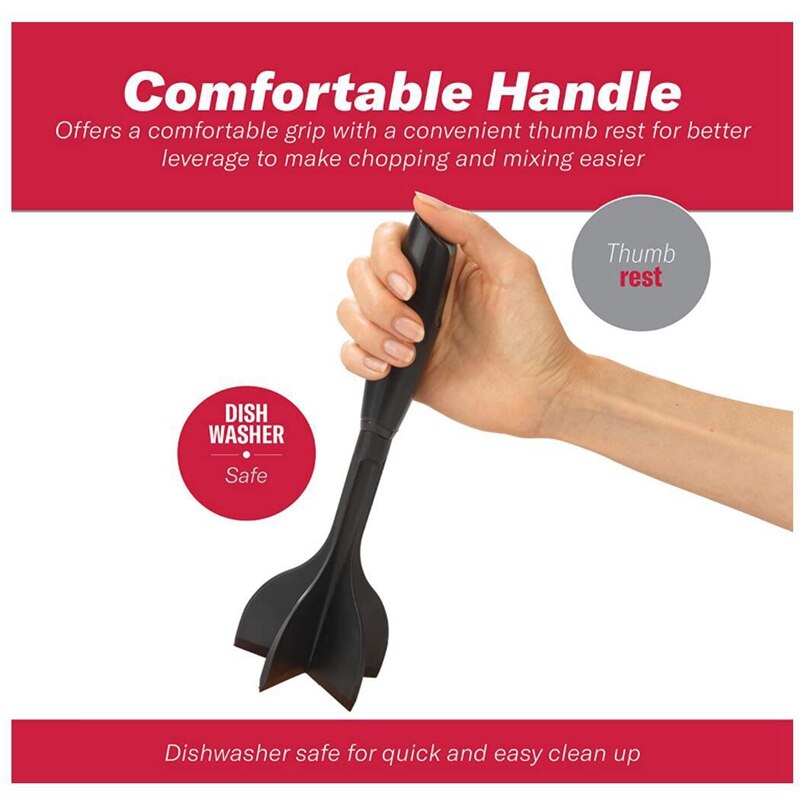 Vlees Chopper, Grond Rundvlees Stamper, Hittebestendige Vlees Stamper Voor Hamburger Vlees, chop En Roer Vlees Stamper Tool