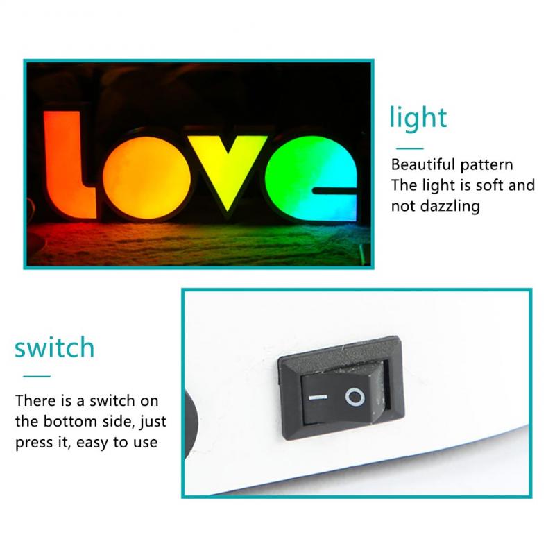 Luces LED de amor con alfabeto, lámpara creativa para decoración de de boda, ambiente romántico para el hogar