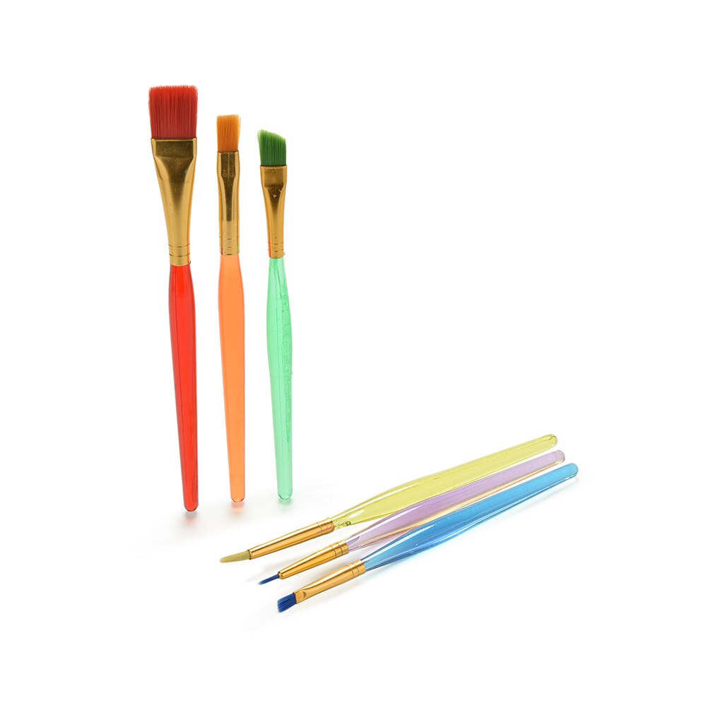 6 stk/sett nylon hår maling penn sett kunstner akvarell olje pensler maling rekvisita
