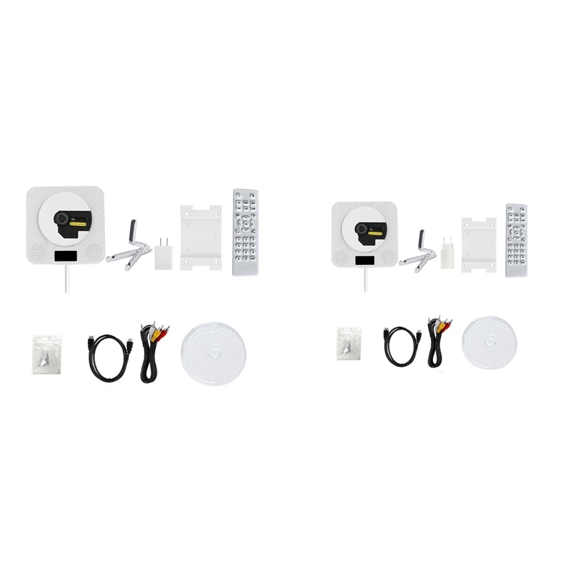 CD DVD Player Bluetooth Speaker Wall Mounted FM Radio with LED Display and Remote Built-in HiFi Speaker