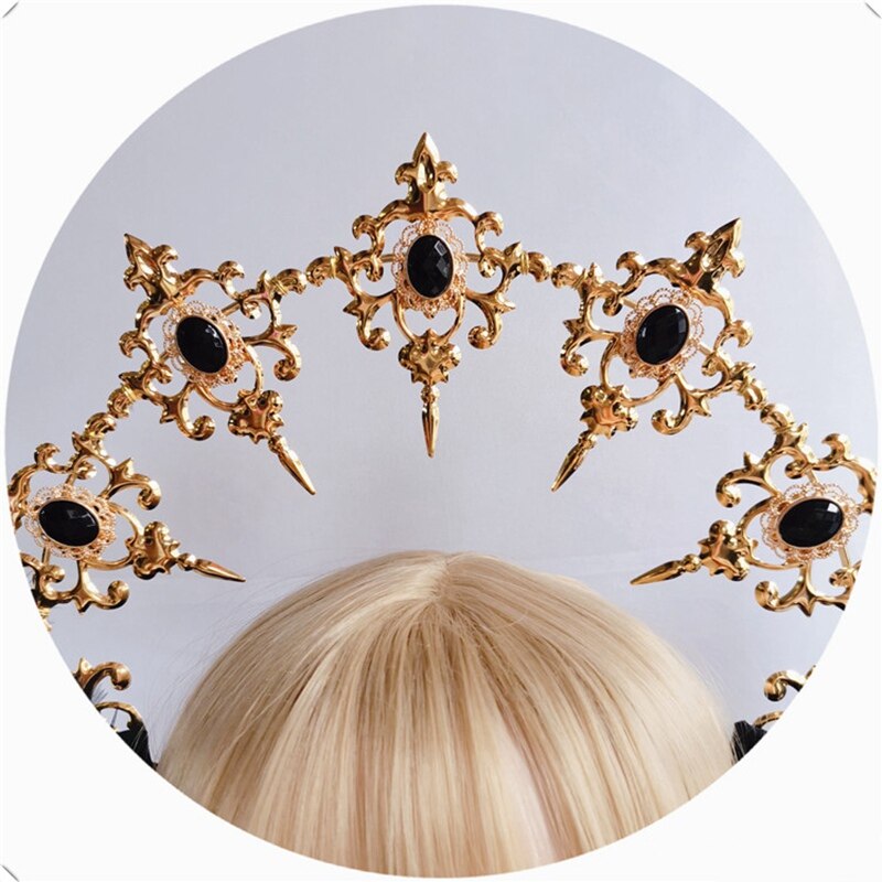 Lolita Kc Gothic Black Rose Duivel Vleugels Haaraccessoires Zon Godmother 'S Virgin Mary Apollo Halo Kroon Hoofddeksels