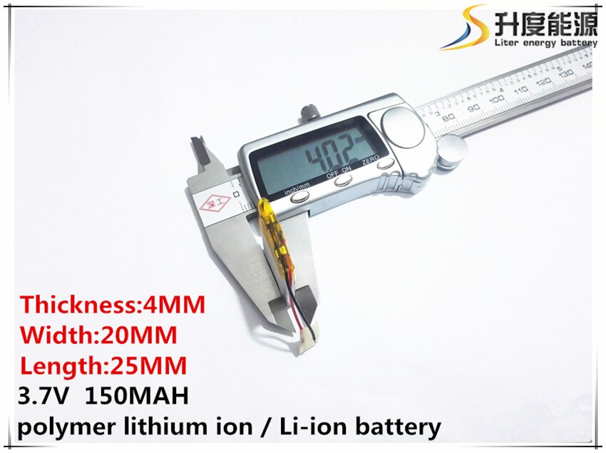 Li-Po 3.7V,150mAH,[402025] PLIB; polymer lithium ion / Li-ion battery for GPS,mp3,mp4,mp5,dvd,bluetooth,model toy