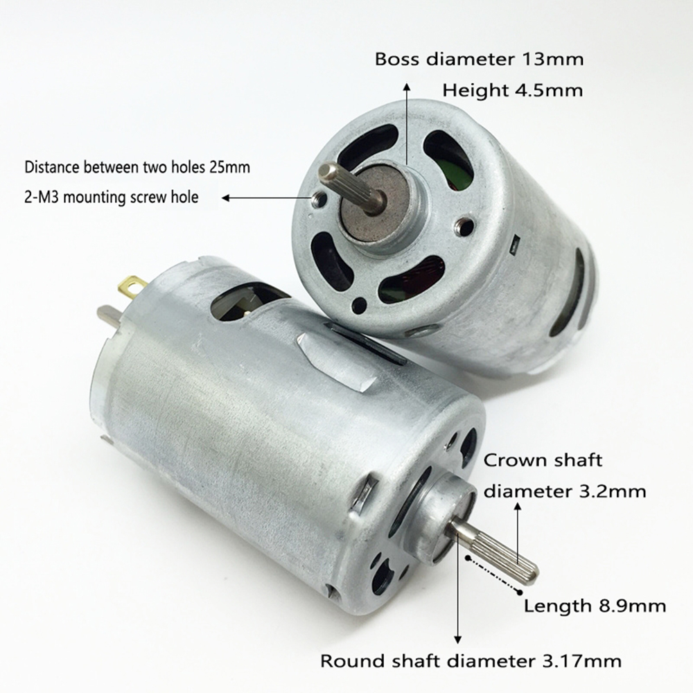 Mabuchi Motor Double-headed Shaft Micro RS-540SF-6035 DC Carbon Brush Motor DC 3V 6V 9V 12V 1.2A 22500 RPM High Speed High Power