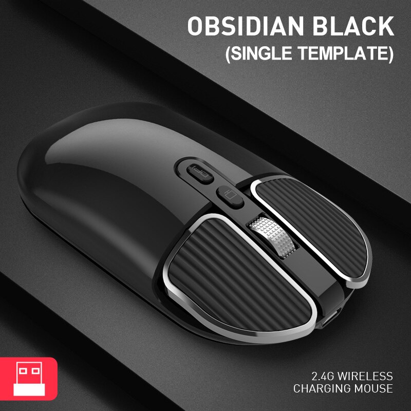 Dual Modus 2,4G USB Bluetooth Wireless Mouse Ergonomische Stille Wiederaufladbare Mäuse Für Computer Büro Laptop PC: 2.4G Black