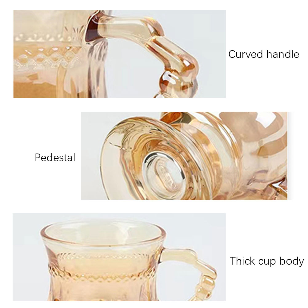 Tall Coffee Glass Mugs Heat Resistant Decorative Cup For Tea Coffee