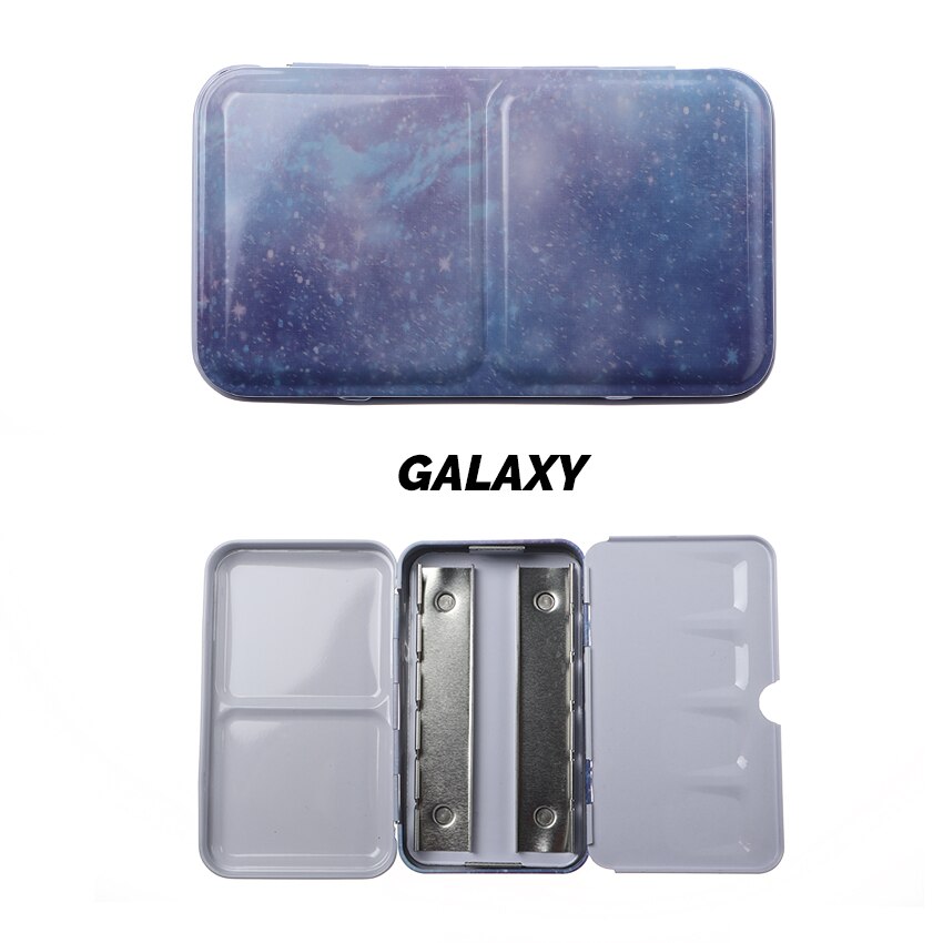 Bianyo Aquarel Half Pan Tray Blikken Doos Lege Refil Water Kleur Palet Schilderij Verf Lade Voor Kunstenaar Schilderen Leveringen: Galaxy