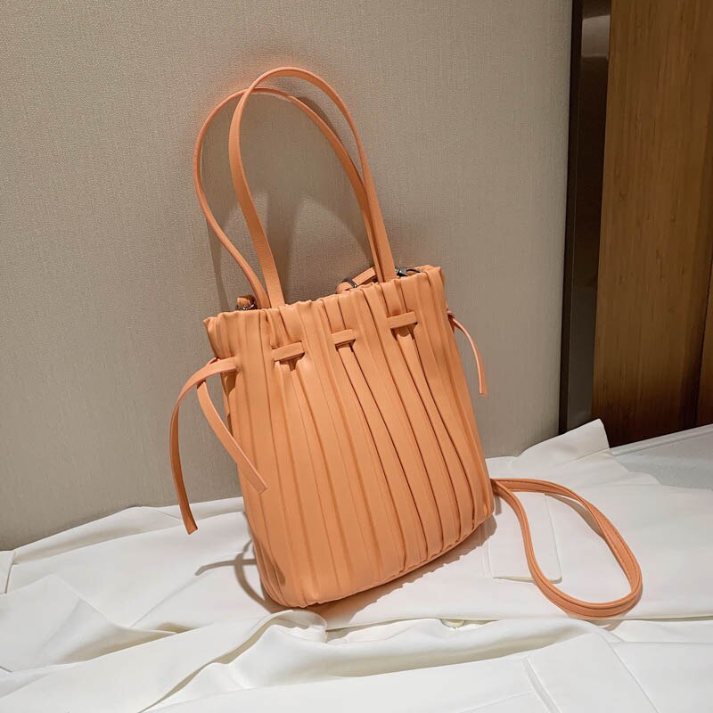 Luxury Handbag Women Bags Fold Drawstring Shopping Bag Female Casual Travel Crossbody Shoulder Bags Women Leather Totes